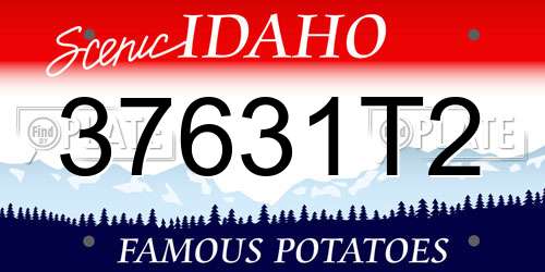 37631T2 Idaho License Plate