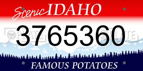 3765360 Idaho License Plate