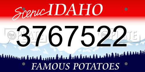 3767522 Idaho License Plate