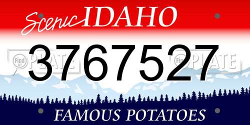 3767527 Idaho License Plate
