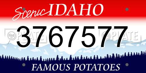 3767577 Idaho License Plate