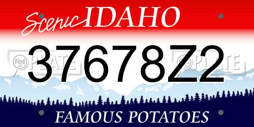 37678Z2 Idaho License Plate