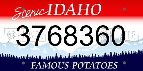 3768360 Idaho License Plate