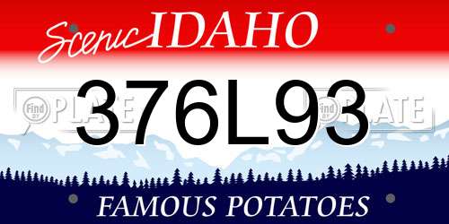 376L93 Idaho License Plate