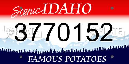 3770152 Idaho License Plate
