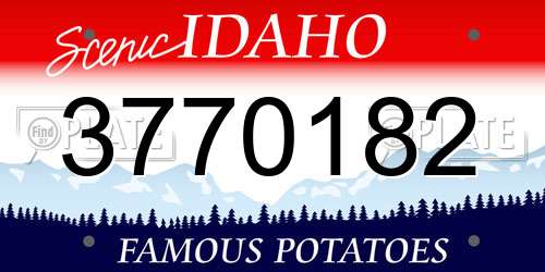 3770182 Idaho License Plate