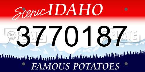 3770187 Idaho License Plate