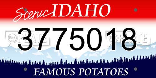 3775018 Idaho License Plate