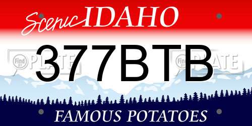 377BTB Idaho License Plate