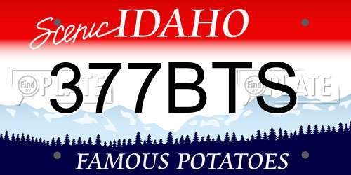 377BTS Idaho License Plate
