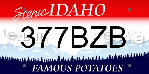 377BZB Idaho License Plate