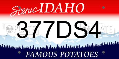 377DS4 Idaho License Plate