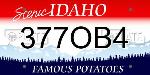 377OB4 Idaho License Plate