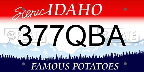 377QBA Idaho License Plate