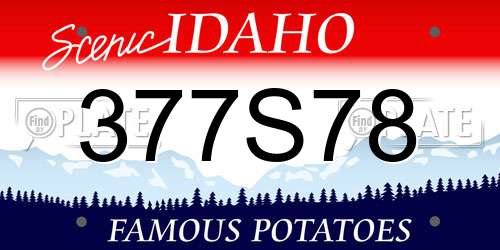 377S78 Idaho License Plate