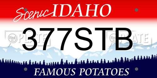 377STB Idaho License Plate