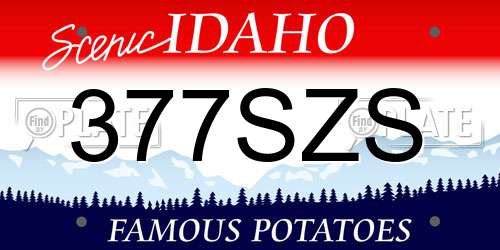 377SZS Idaho License Plate