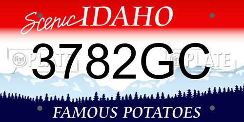 3782GC Idaho License Plate