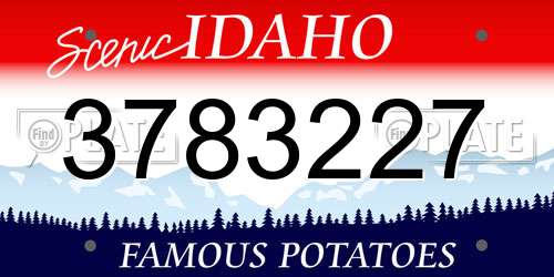 3783227 Idaho License Plate