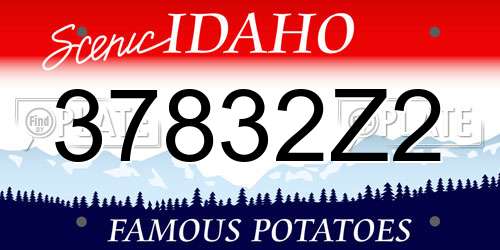 37832Z2 Idaho License Plate
