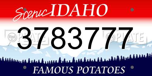 3783777 Idaho License Plate