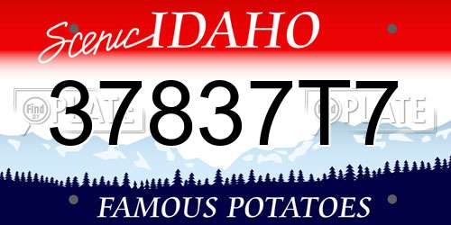 37837T7 Idaho License Plate