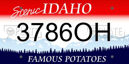 3786OH Idaho License Plate