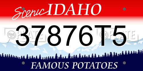 37876T5 Idaho License Plate