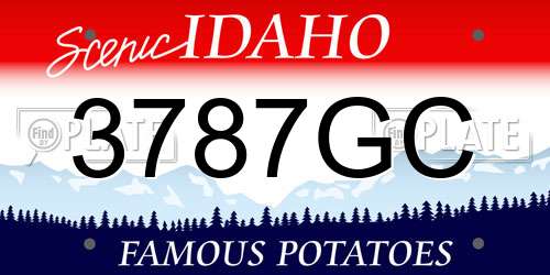 3787GC Idaho License Plate