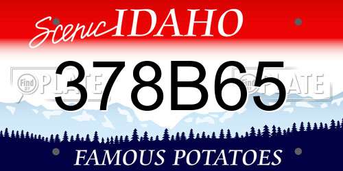 378B65 Idaho License Plate