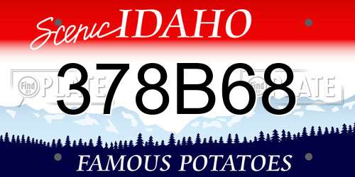 378B68 Idaho License Plate