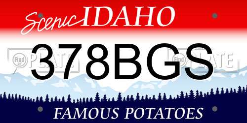 378BGS Idaho License Plate