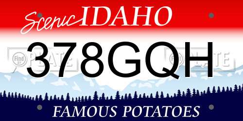 378GQH Idaho License Plate