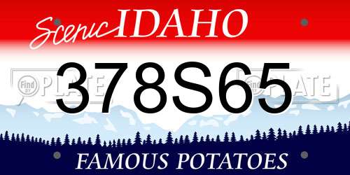 378S65 Idaho License Plate