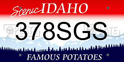 378SGS Idaho License Plate