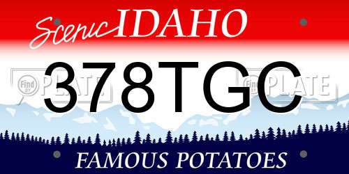 378TGC Idaho License Plate