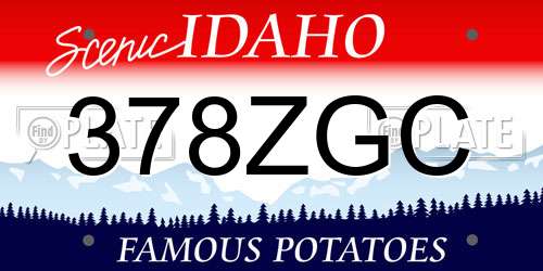 378ZGC Idaho License Plate