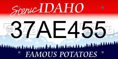 37AE455 Idaho License Plate
