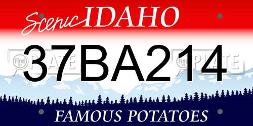 37BA214 Idaho License Plate