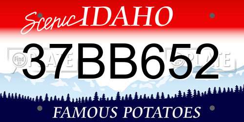 37BB652 Idaho License Plate