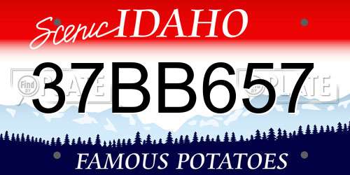 37BB657 Idaho License Plate