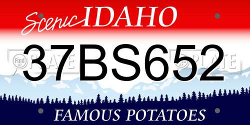 37BS652 Idaho License Plate
