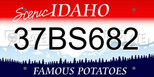 37BS682 Idaho License Plate