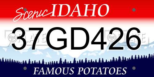 37GD426 Idaho License Plate