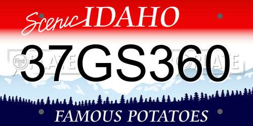 37GS360 Idaho License Plate