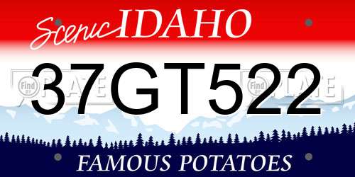 37GT522 Idaho License Plate