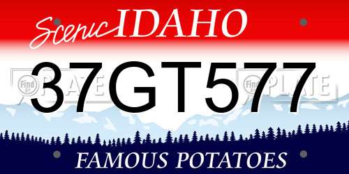 37GT577 Idaho License Plate