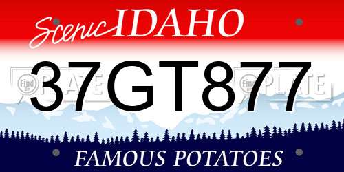 37GT877 Idaho License Plate