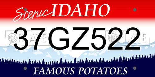 37GZ522 Idaho License Plate