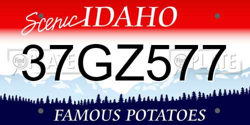 37GZ577 Idaho License Plate